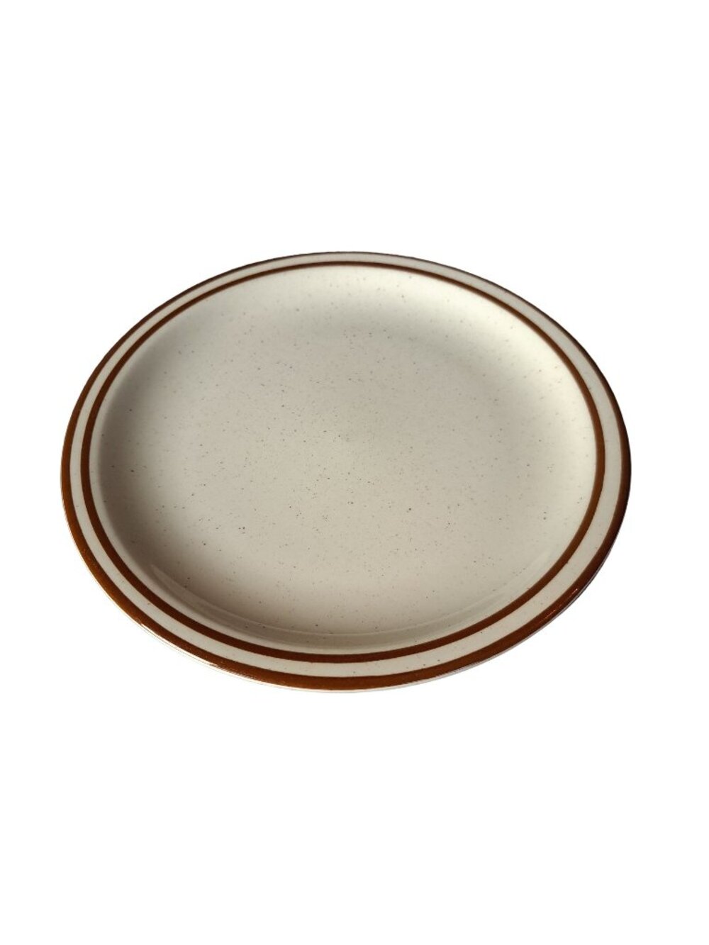 Syracuse China Mesa Grande Brown Speckle Dinner Plate 9" White Brown Stripe